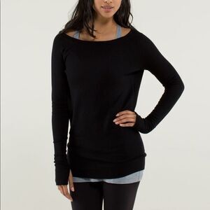 LULULEMON Cashmere Wool Reversible Scoop Neck Long Sleeve Sweater Black Grey 4